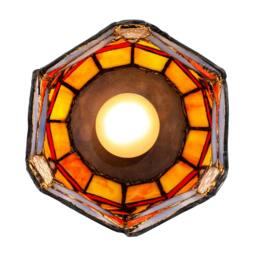 Rackhams Classic Dragonfly Tiffany Uplighter Lamp in Orange and Toned Amber - thumbnail 5