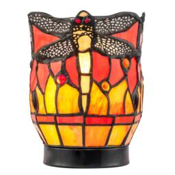 Rackhams Classic Dragonfly Tiffany Uplighter Lamp in Orange and Toned Amber - thumbnail 2