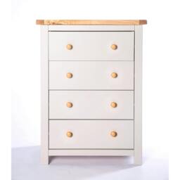 Rackhams Argenta 4 Drawer Chest of Drawers Wood Knob - Light Grey - thumbnail 2