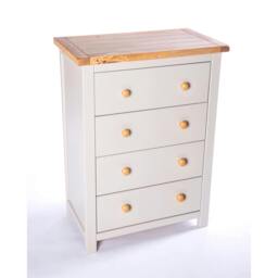 Rackhams Argenta 4 Drawer Chest of Drawers Wood Knob - Light Grey - thumbnail 3