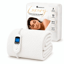 Rackhams Single Luxury Fleece Electric Blanket With Digital Control, 9 Heat Settings and Timer Setting