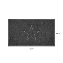 "Rackhams ""Star"" Embossed Loofah Textured Spaghetti Doormat - Dark Grey - 75cm x 44cm - No (Suitable for Outdoors)" - thumbnail 1