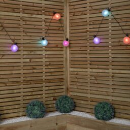 Rackhams 4.5m Set of 10 Frosted Ball Style Cap String Lights with Filament in Rainbow - thumbnail 3