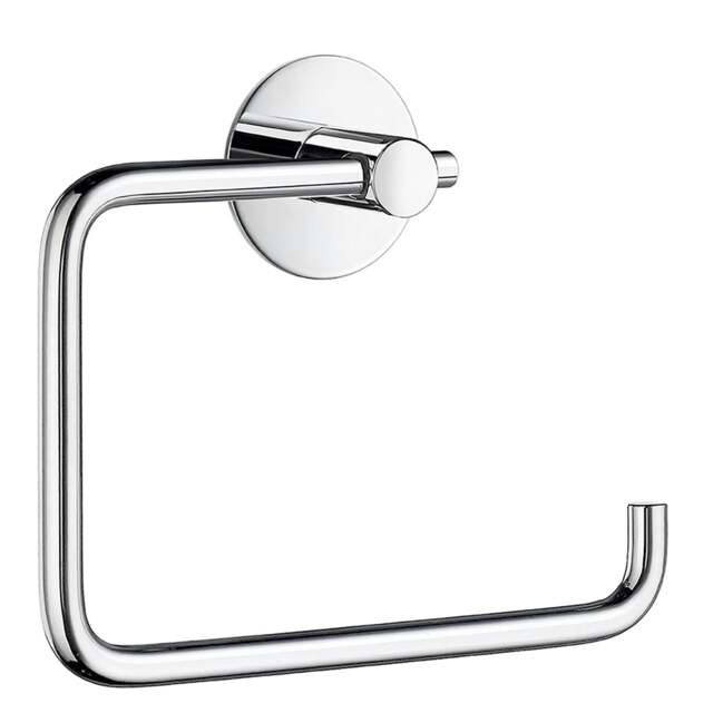 Rackhams Chromed Stainless Steel Toilet Roll Holder Self Adhesive Bathroom Wall Mounted - image 1