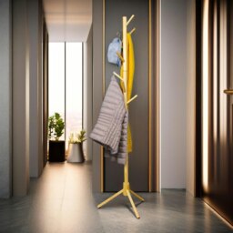 Rackhams Wooden Adjustable Coat Stand With 8 Hooks Brown - thumbnail 6