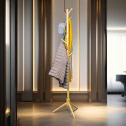 Rackhams Wooden Adjustable Coat Stand With 8 Hooks Brown - thumbnail 5