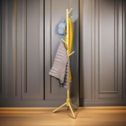 Rackhams Wooden Adjustable Coat Stand With 8 Hooks Brown - thumbnail 2