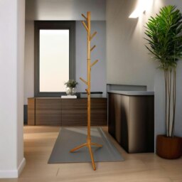 Rackhams Wooden Adjustable Coat Stand With 8 Hooks Brown - thumbnail 4