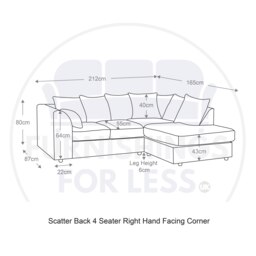 Rackhams Fern Keira Fabric Corner Sofa - Right Hand Facing - thumbnail 3