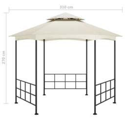 Rackhams Gazebo with Sidewalls 3.1x2.7 m Cream - Fabric (100% polyester with PA coating), steel - Cream - thumbnail 6
