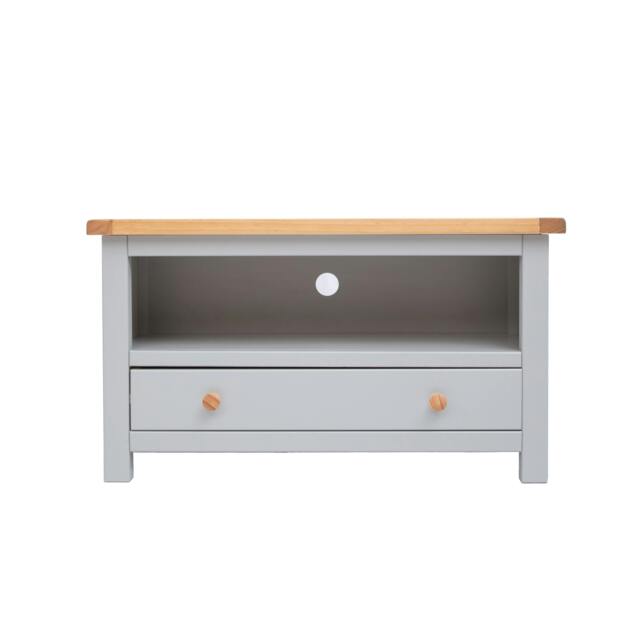Rackhams Argenta Light Grey 1 Drawer TV Cabinet Wood Knob - Light Grey - image 1