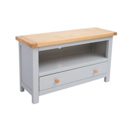 Rackhams Argenta Light Grey 1 Drawer TV Cabinet Wood Knob - Light Grey - thumbnail 3
