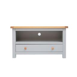 Rackhams Argenta Light Grey 1 Drawer TV Cabinet Wood Knob - Light Grey - thumbnail 1