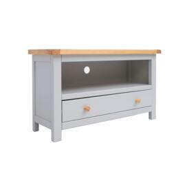 Rackhams Argenta Light Grey 1 Drawer TV Cabinet Wood Knob - Light Grey - thumbnail 2