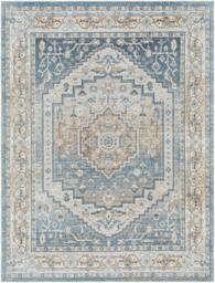 Rackhams Lillian-Washable Blue Brown Traditional Vintage Boho Rug - 200 x 275 cm - thumbnail 2