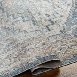 Rackhams Lillian-Washable Blue Brown Traditional Vintage Boho Rug - 200 x 275 cm - thumbnail 4