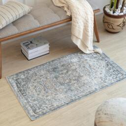 Rackhams Lillian-Washable Blue Brown Traditional Vintage Boho Rug - 200 x 275 cm - thumbnail 5