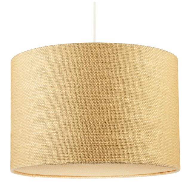 Rackhams Sunlight Yellow Textured Linen Pendant Lighting Shade with Diffuser - image 1