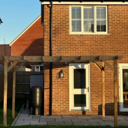 Rackhams Heavy Duty Timber Pergola - Complete DIY Kit - Treated Tanalised Redwood. - 3m - 3m - 2.7m (Without Base Plates) - thumbnail 4