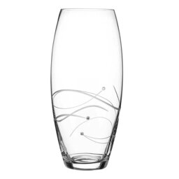 Rackhams Spiral Barrel Vase Adorned with Crystals by Swarovski® - 30cm - Made From Premium Lead Free Crystal Glass