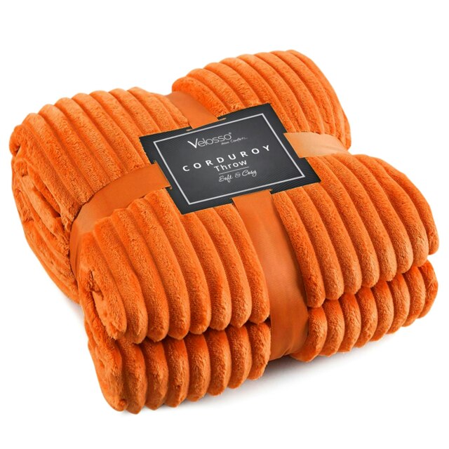 Rackhams Corduroy Plush Throw - 150cm x 200cm - Emerald