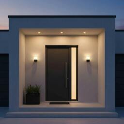 Rackhams 9 Watt LED Black Outside Wall Mount Light - thumbnail 4