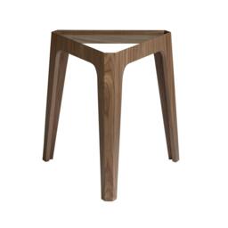 Rackhams Triangular Corner Table in Tempered Glass and Walnut 2106 - thumbnail 2