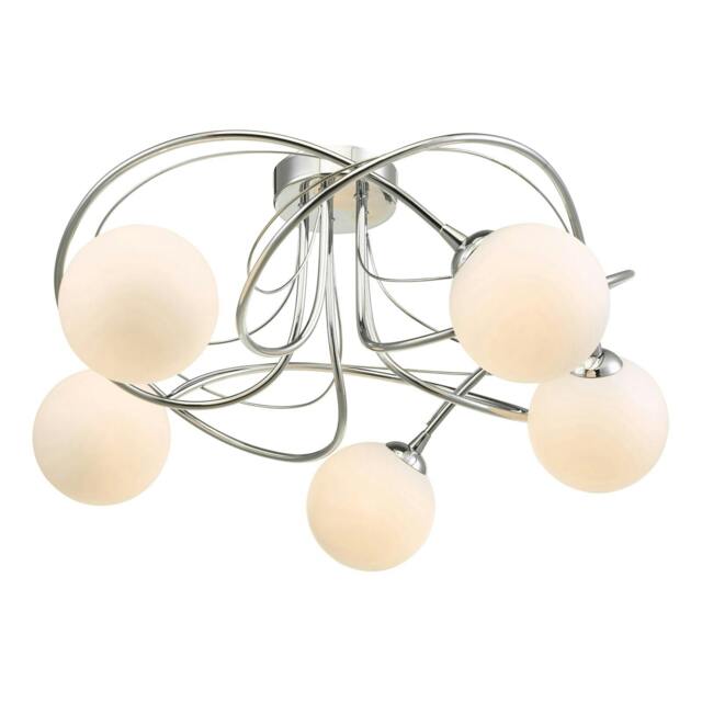Rackhams Violet 5-Light Polished Chrome Semi-Flush Ceiling Light - image 1