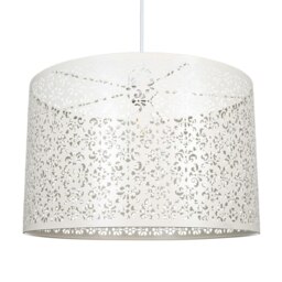 Rackhams Marrakech Designed Large Cream Metal Pendant Light Shade with Floral Decoration