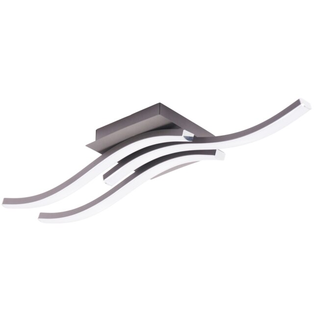 Rackhams Modern Triple Wavy Strip Flush LED Ceiling Light Fixture in Matte Grey Sand - image 1