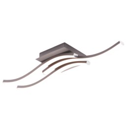 Rackhams Modern Triple Wavy Strip Flush LED Ceiling Light Fixture in Matte Grey Sand - thumbnail 2