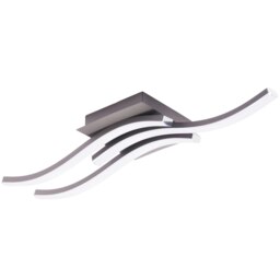 Rackhams Modern Triple Wavy Strip Flush LED Ceiling Light Fixture in Matte Grey Sand