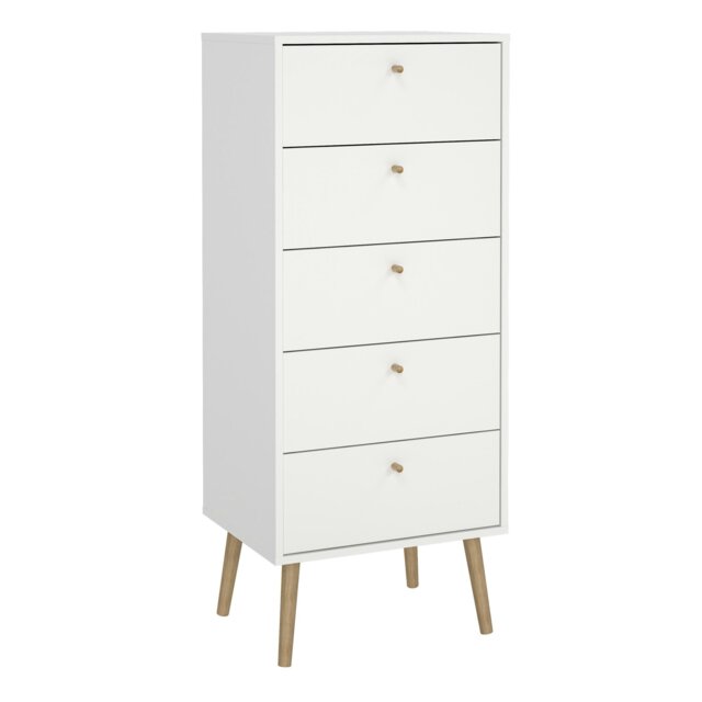 Rackhams Cumbria Chest 5 Drawers White - Cumbria Chest 5 Drawers White - Matt - Melamine - image 1