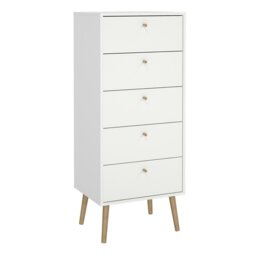 Rackhams Cumbria Chest 5 Drawers White - Cumbria Chest 5 Drawers White - Matt - Melamine