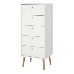 Rackhams Cumbria Chest 5 Drawers White - Cumbria Chest 5 Drawers White - Matt - Melamine - thumbnail 3