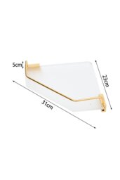 Rackhams Acrylic Bathroom Corner Shelf Adhesive Shower Organiser - Gold - thumbnail 6
