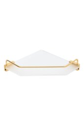 Rackhams Acrylic Bathroom Corner Shelf Adhesive Shower Organiser - Gold - thumbnail 4