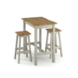Rackhams Linea 3-Piece High Dining Set, Table & 2 Stools - Grey - thumbnail 1