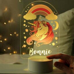 Rackhams Personalised Pink Unicorn LED Colour Changing Night Light - thumbnail 4