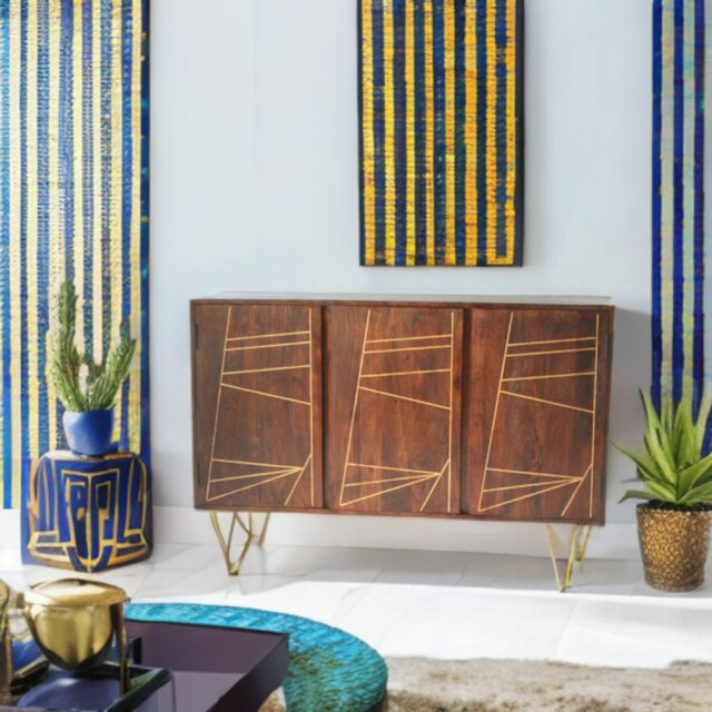 Rackhams Large Sideboard with 3 Doors Bishop Dark Mango - Wood - 1 - image 1