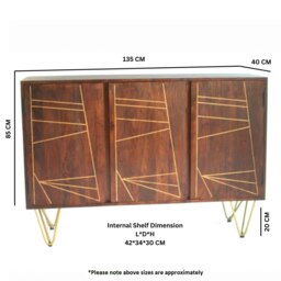 Rackhams Large Sideboard with 3 Doors Bishop Dark Mango - Wood - 1 - thumbnail 4