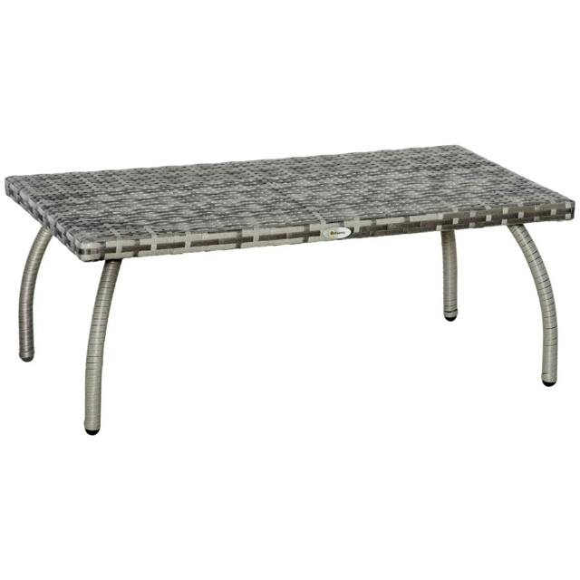 Rackhams PE Wicker Rattan Garden Coffee Table - Mixed Grey - image 1