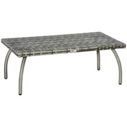 Rackhams PE Wicker Rattan Garden Coffee Table - Mixed Grey - thumbnail 1