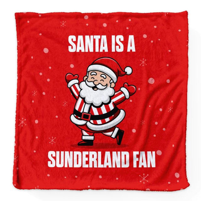 Rackhams Santa is a Sunderland Football Fan - Luxury Fleece Blanket 150cm X 150cm - image 1