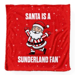 Rackhams Santa is a Sunderland Football Fan - Luxury Fleece Blanket 150cm X 150cm