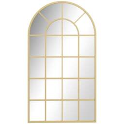 Rackhams Modern Arch Window Wall Mirror for Living Room Bedroom, Gold Tone - 110 x 65 x 2.5 cm - Retro - Gold Tone - thumbnail 2