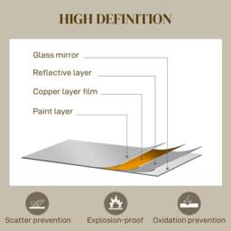 Rackhams Modern Arch Window Wall Mirror for Living Room Bedroom, Gold Tone - 110 x 65 x 2.5 cm - Retro - Gold Tone - thumbnail 5