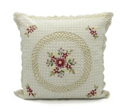 Rackhams Floral Crochet Detail Cushion - 45cm x 45cm - Sabel - thumbnail 5
