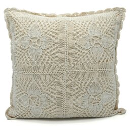 Rackhams Floral Crochet Detail Cushion - 45cm x 45cm - Sabel - thumbnail 2
