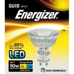 Rackhams LED GU10 5w 350lm Light Bulb Cap Warm White - Silver - One Size